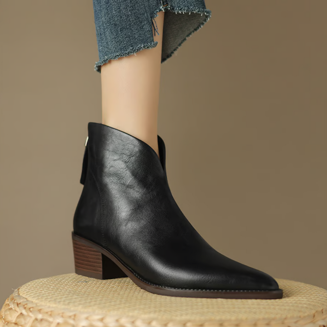 Camille™ – Les Bottines de Luxe à Talon Bas
