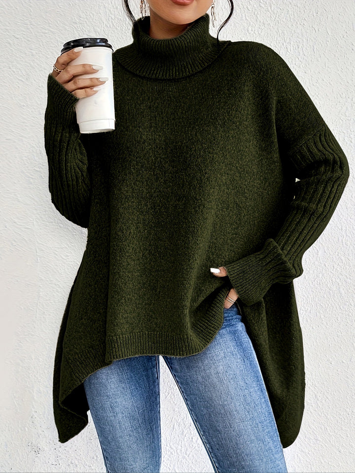 Léïna™ – Le Pull Col Montant Doux & Décontracté