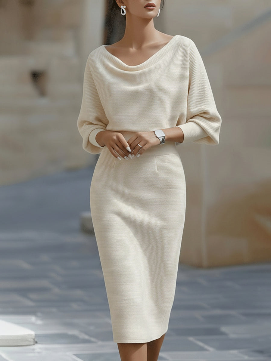 Clarisse™ — Robe midi drapée élégante intemporelle