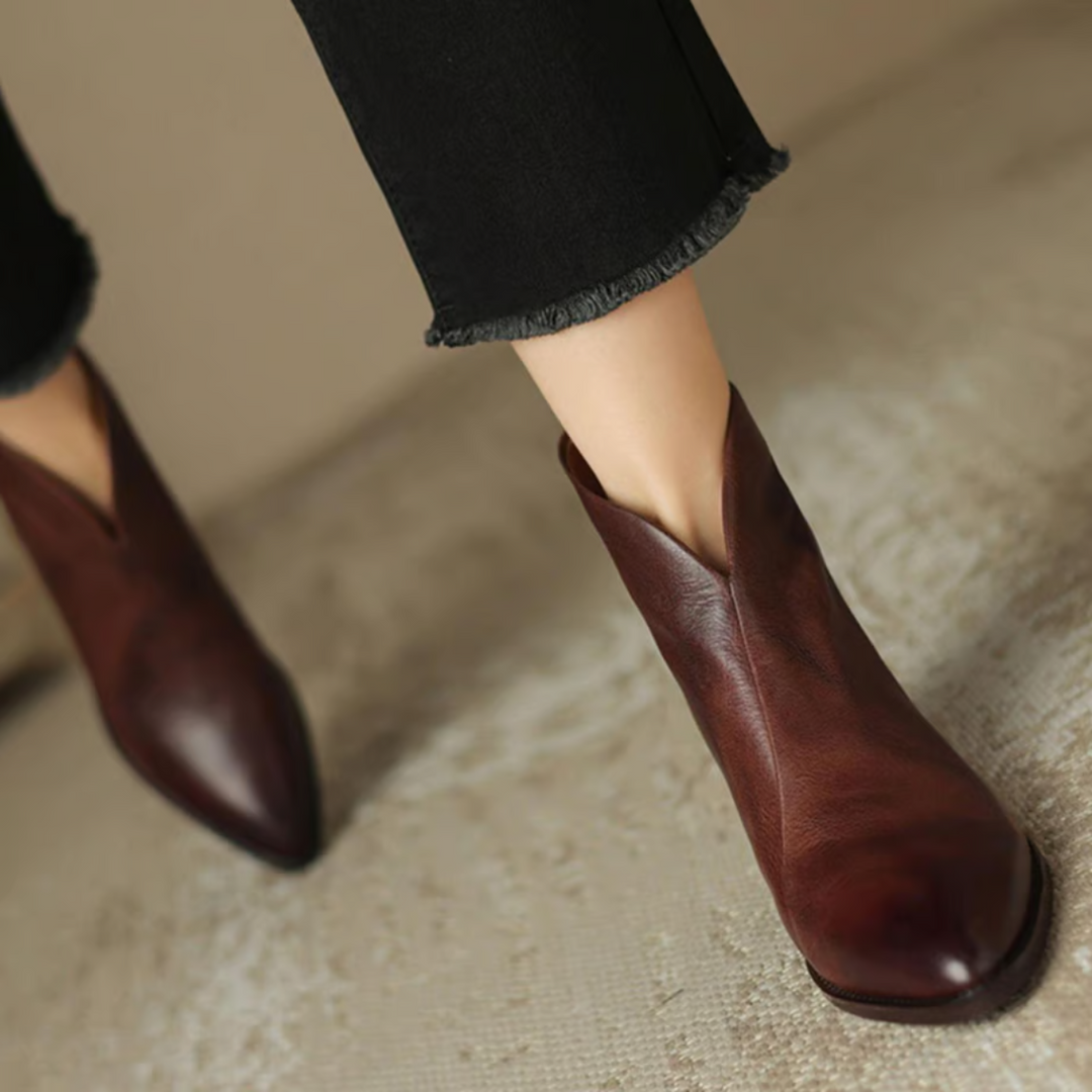 Camille™ – Les Bottines de Luxe à Talon Bas