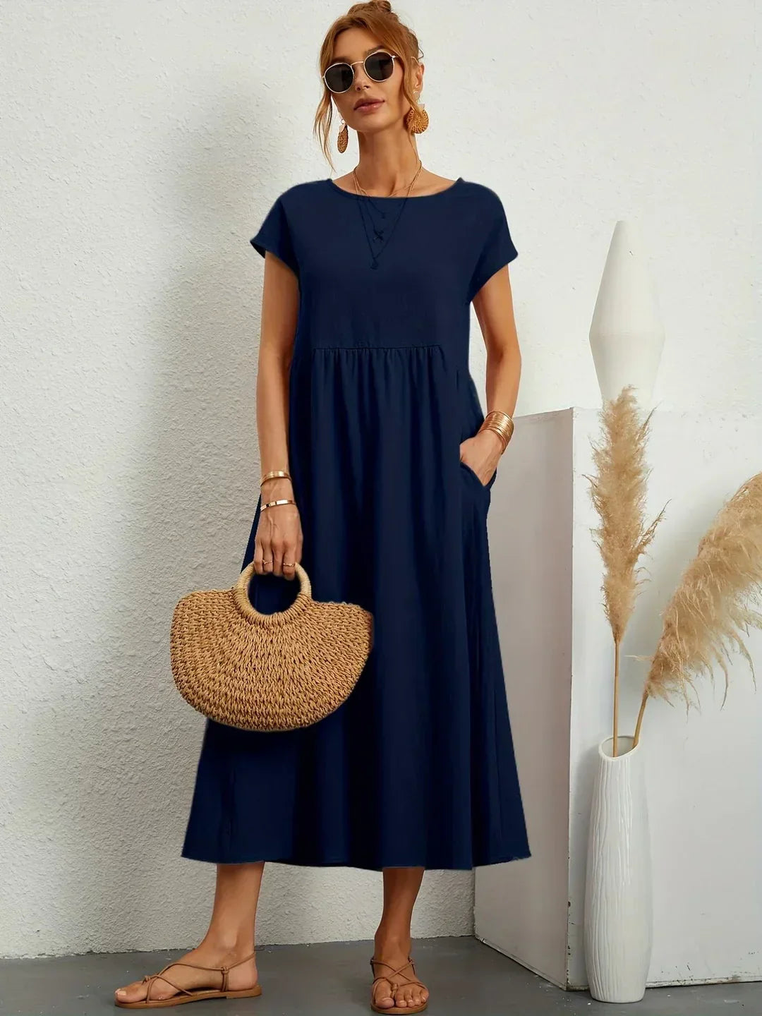 Gabrielle™ — Robe midi fluide élégance intemporelle