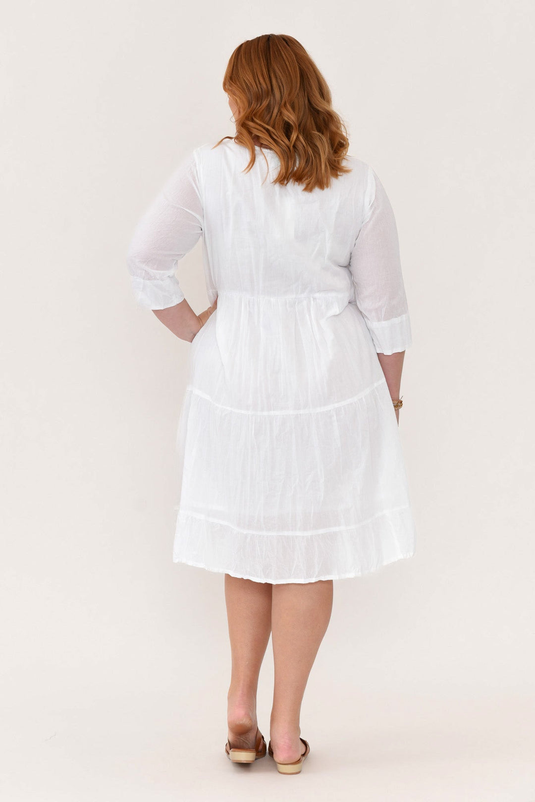 Robe Milana — Coton Froissé Blanc