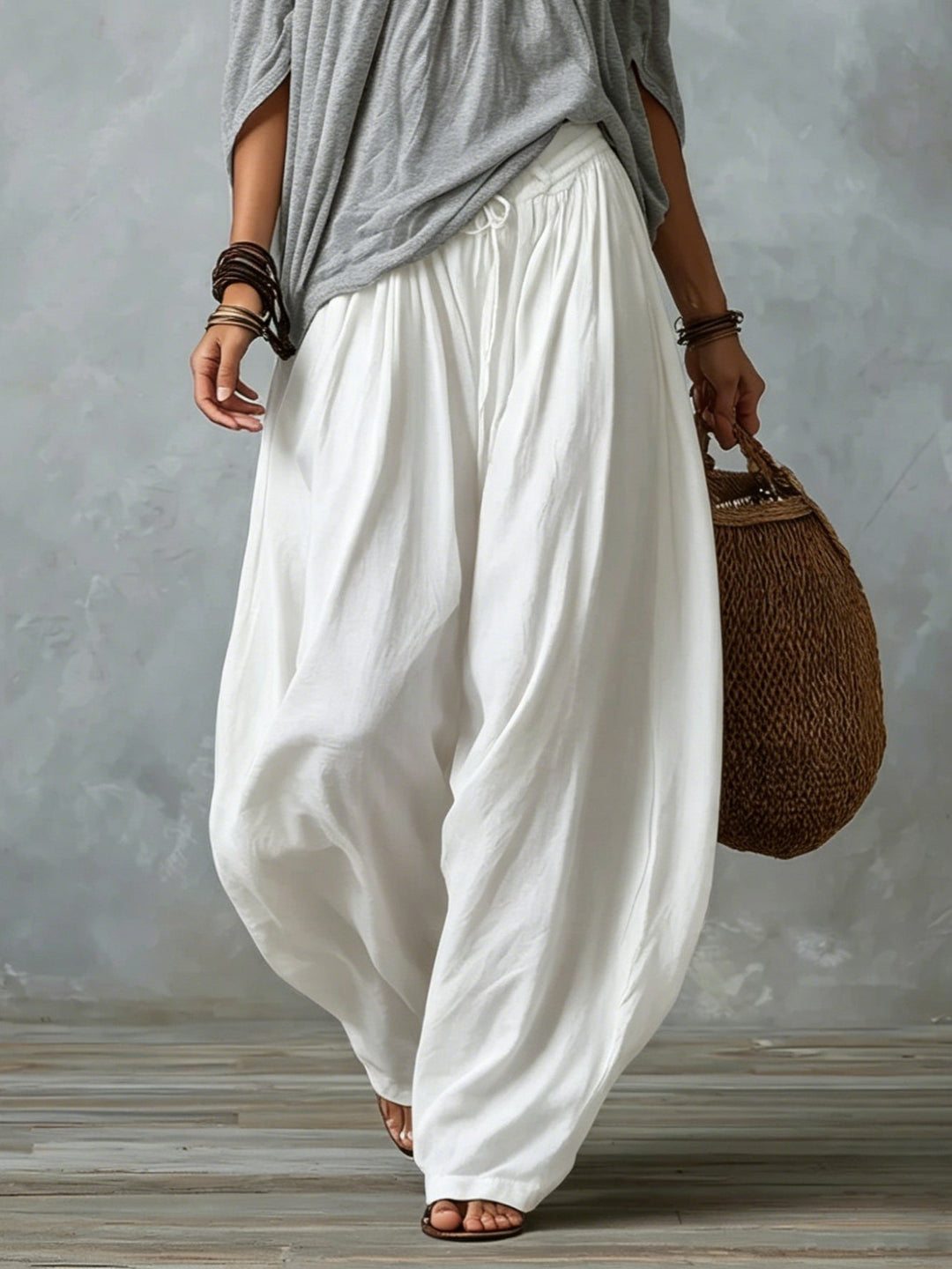 Ensemble Sidonie — Top Bardot et Pantalon Bouffant