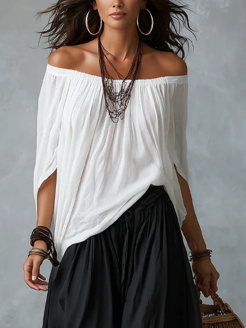 Ensemble Albane — Top Bardot et Pantalon Bouffant